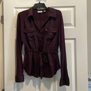 Dark purple Slouchy button down top